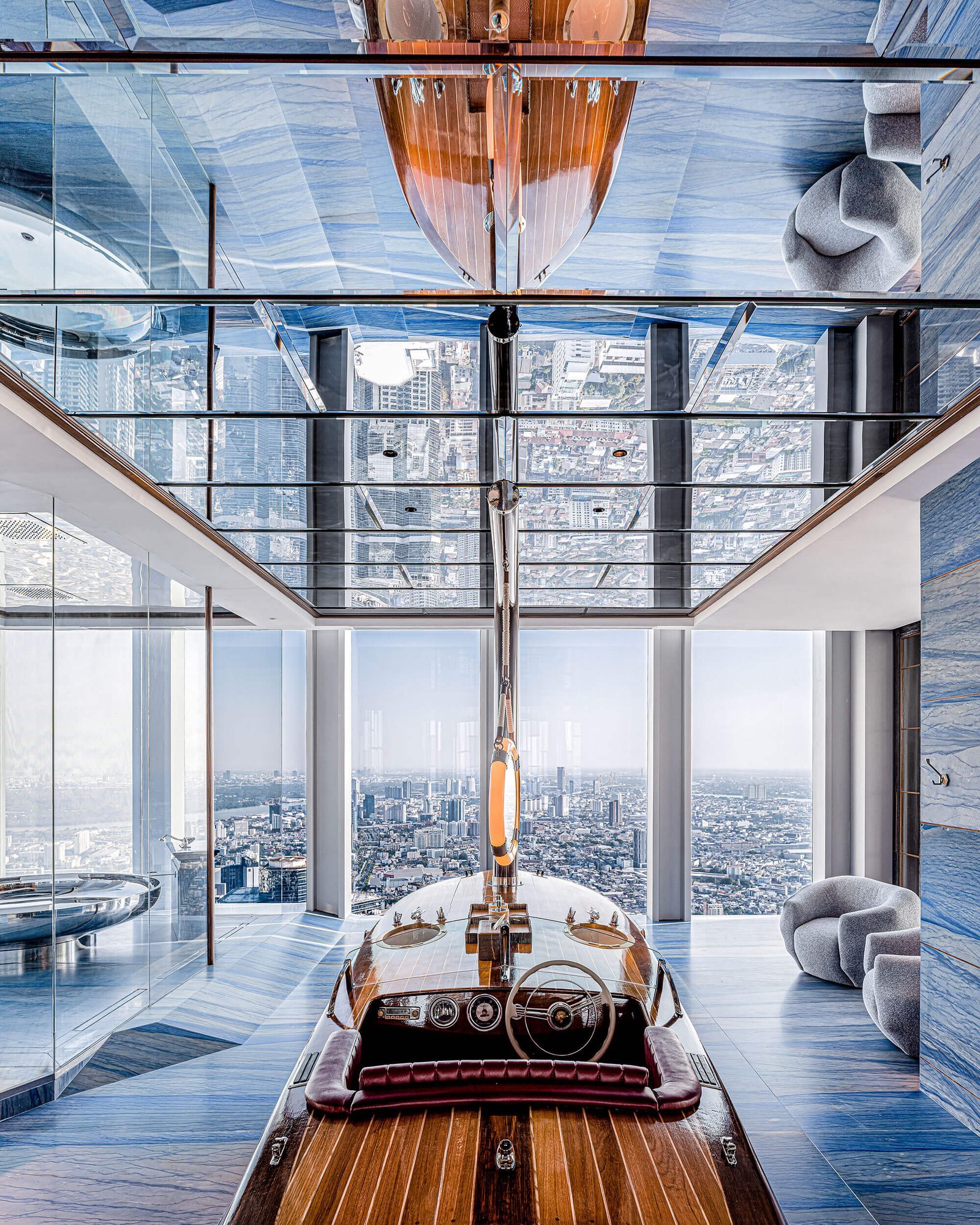 A private penthouse environment prepared for an intimate brand experience